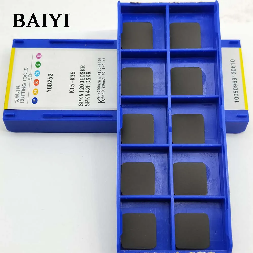 10 шт SPKN1203EDSKR YBD252 Токарные режущие инструменты SPKN 1203 EDSKR пластины из карбида