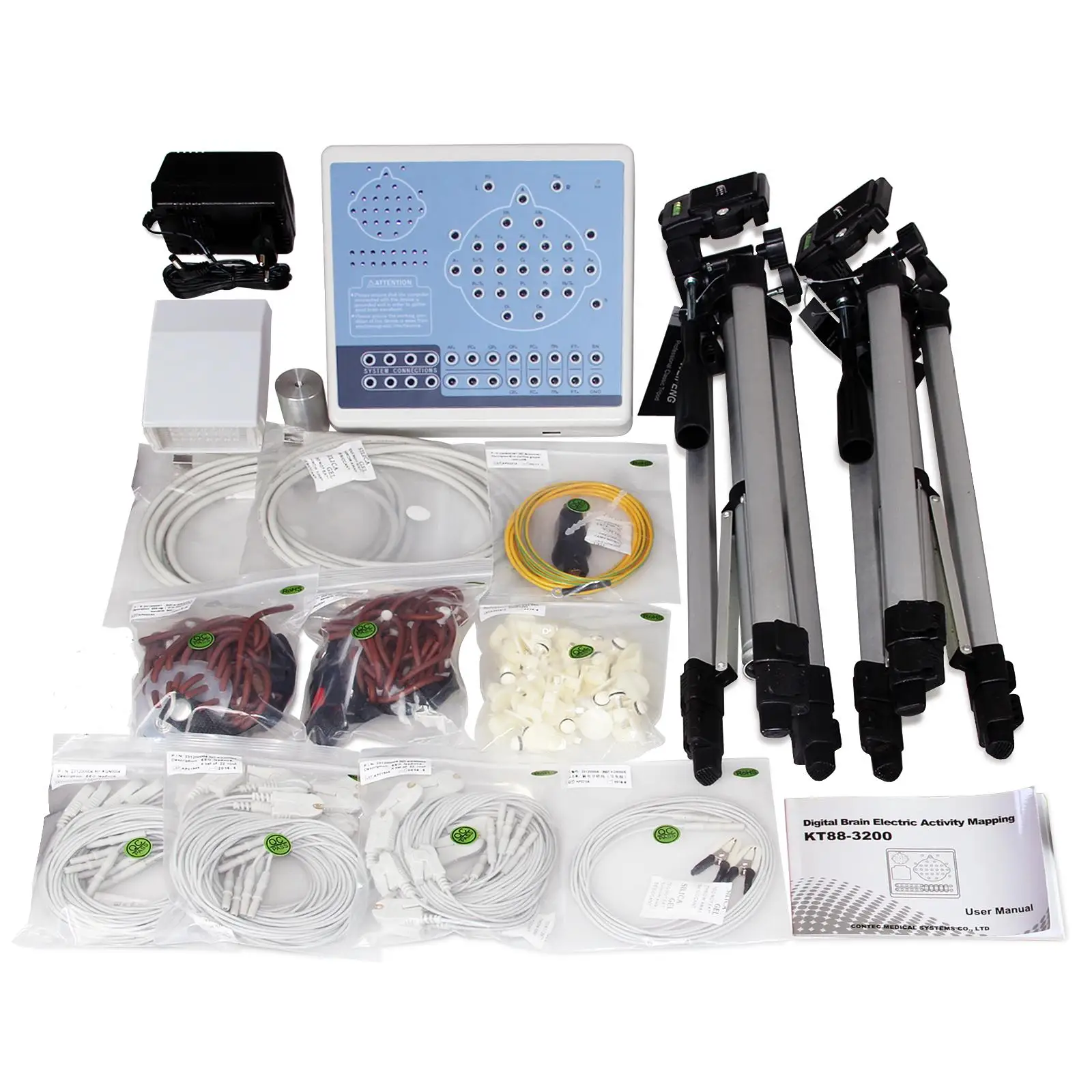 CONTEC KT88-3200 Digital 32 Channel EEG Machine&Mapping System 2 tripods Brain electric | Красота и здоровье