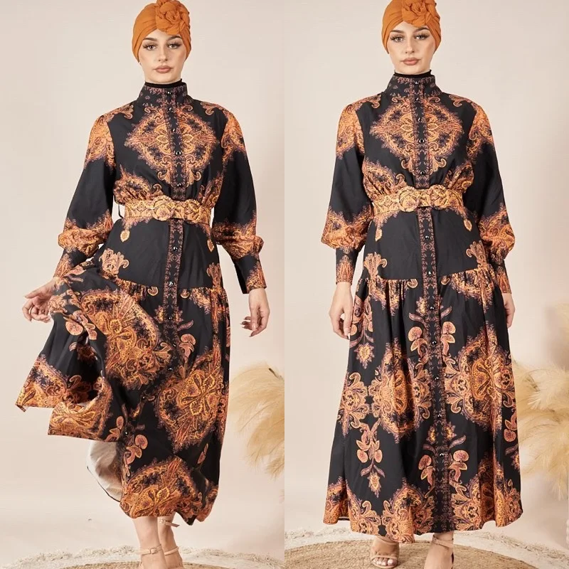 

Ramadan Turkey India Muslim Dress Belt Elegant Abaya Duabi Arabic Vestidos Moroccon Kaftan Islamic Clothing Jilbab Gown Robe