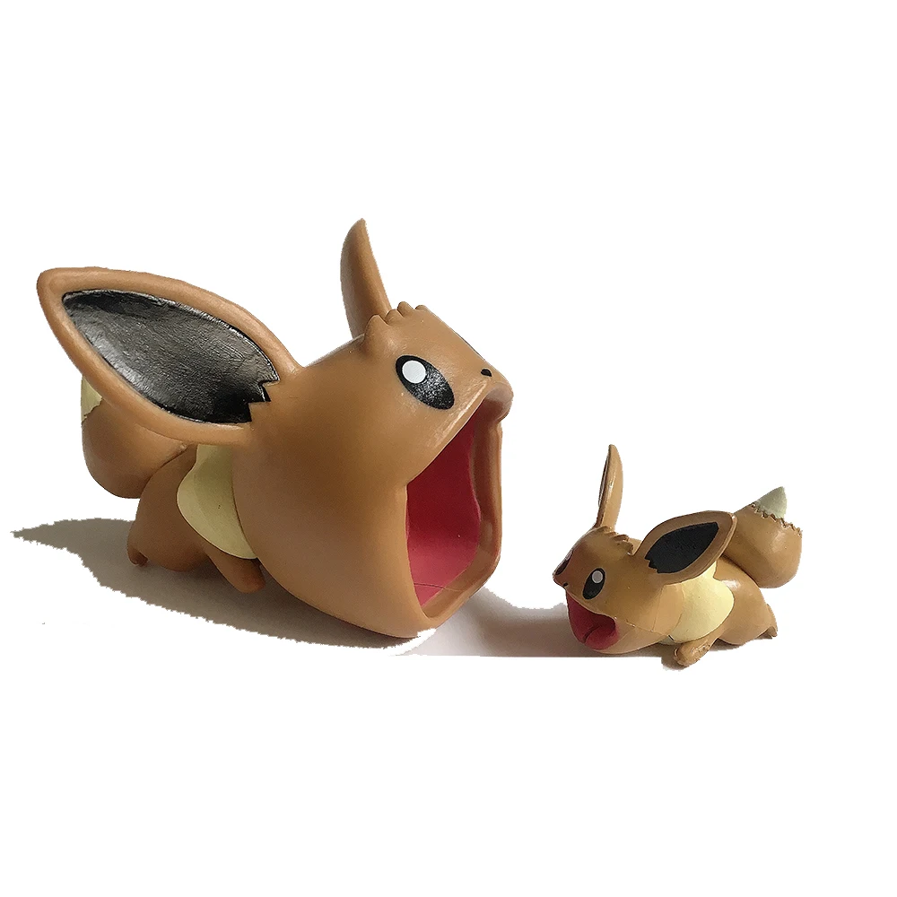 2pcs-Eevee 1/2/4 шт. Big Mouth кабель укус животных кабель среднего класса против царапин для IPhone Android игрушки маленький зоомагазин Иви Луффи Саурон игрушки для детей - Цвет: 2pcs-Eevee