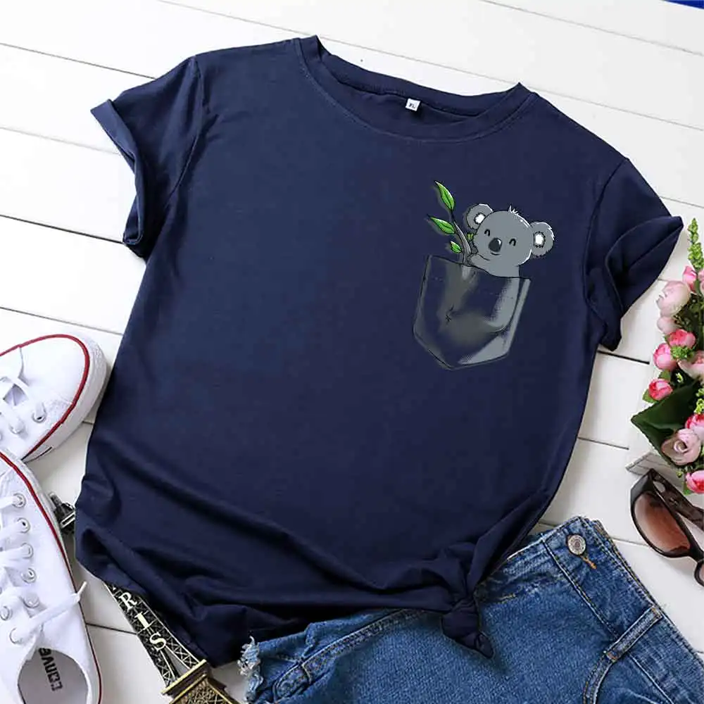 Женская летняя футболка из 100% хлопка модная повседневная с круглым вырезом