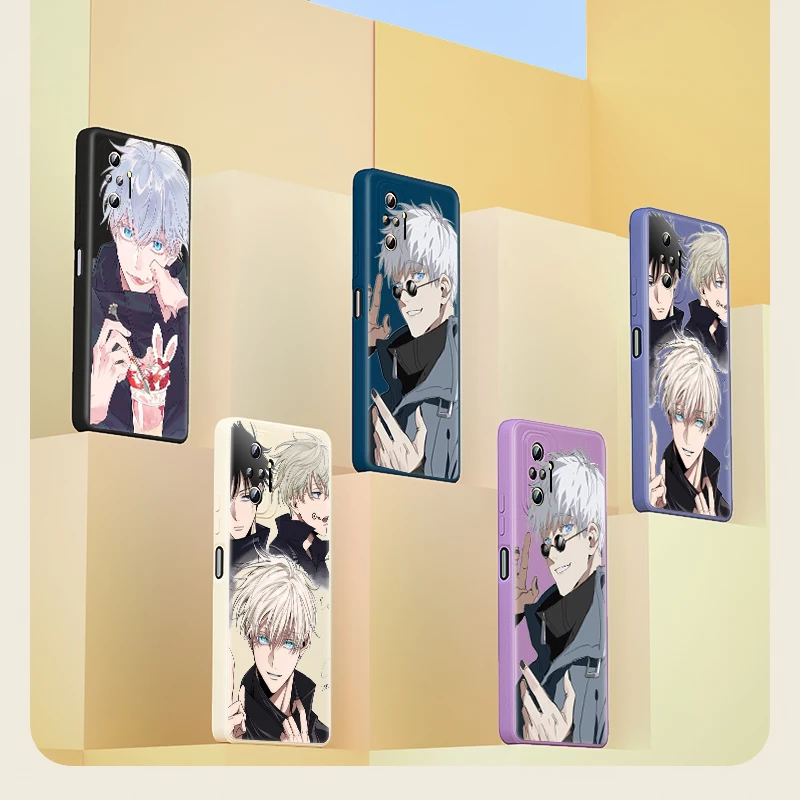 

Anime Jujutsu Kaisen Cool Gojo For Xiaomi Redmi Note 10 9 Pro Max 5G 10T 10S 9T 9S 8 7 Liquid Silicone Soft Cover Phone Case