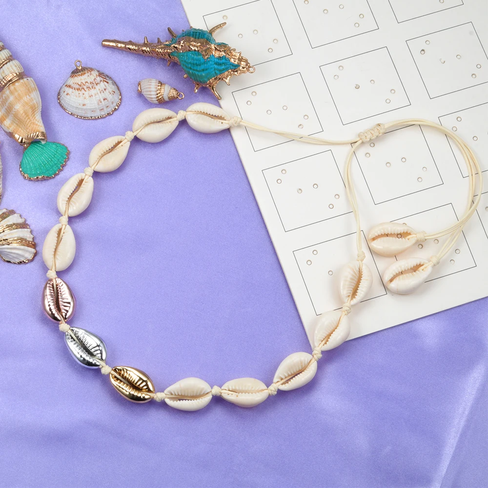 Натуральное белое ожерелье из ракушек женские ювелирные изделия Веревка Украшенные бусинами воротники сексуальные ключицы Чокеры ожерелья в виде ракушки Boho унисекс пара подарок
