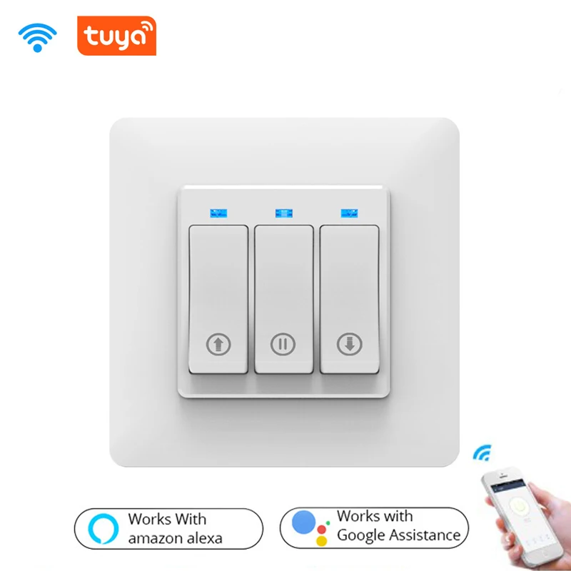 

Tuya Wifi Smart Home Intelligent Button Switch Panel Voice Control Wireless Wall Switches APP Google/Alexa Mobile Phone Remote