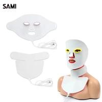 new silicone 7 colors led facial masks photon neck red light therapy full face mask for skin rejuvenation anti aging