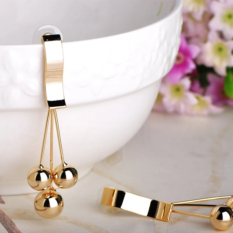 Madrry модные шарики Подвеска и серьги подвески медные капли для женщин три шара