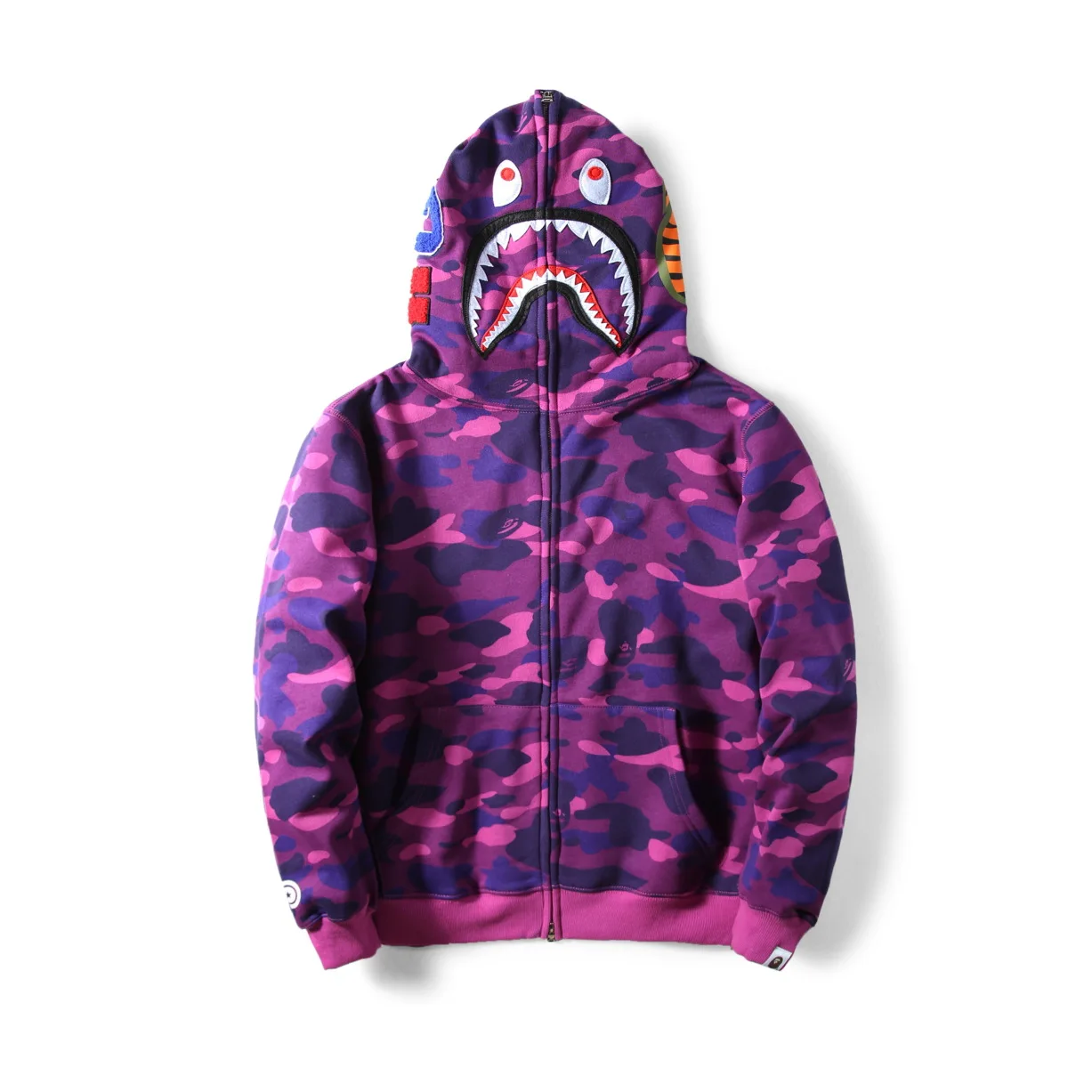

Hoodies Winter Fashion Camouflage Couples Wear Hoody Casual Cardigan Hooded Bape Shark Coat Streetwear Men Jacke