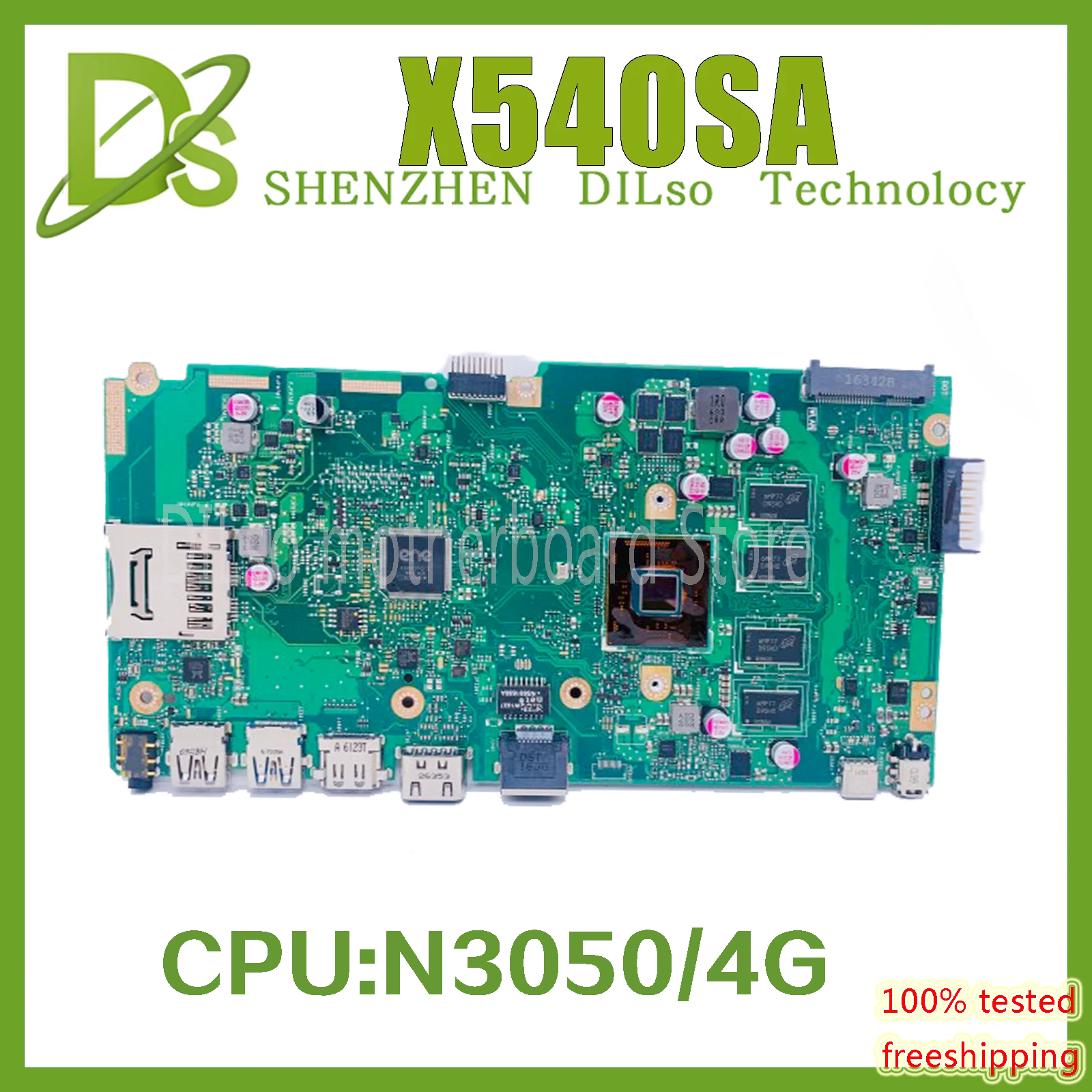 

For ASUS X540SA X540S F540S X540 with N3050 CPU 4GB-Memory Laptop Motherboard Tested 100% working well original Mainboard