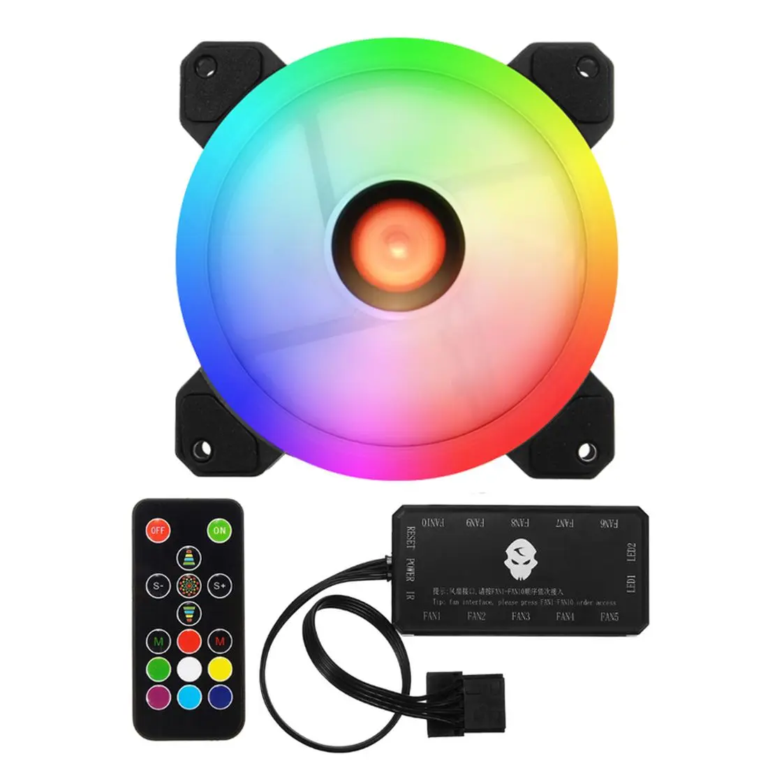 Чехол COOLMOON для компьютера охлаждающий вентилятор ПК регулируемая RGB подсветка 120
