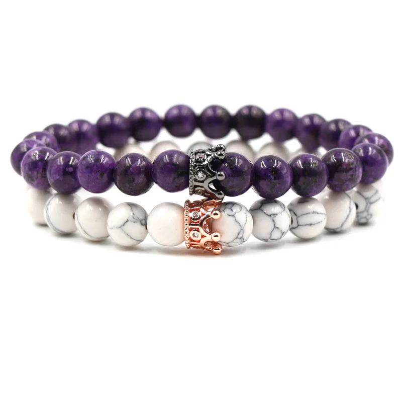 Двойной зеленый белый браслет из натурального камня женские ювелирные изделия