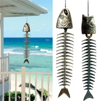 fishbones wind chimes classic retro fish bone wind chimes ornaments metal wind chimes garden living room balcony decor