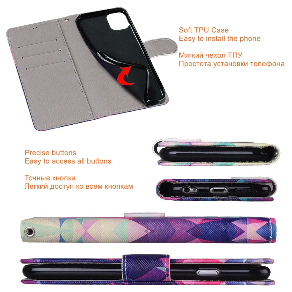 Чехол из искусственной кожи с откидной крышкой и подставкой для ZTE Blade A510 A530 A610 A6