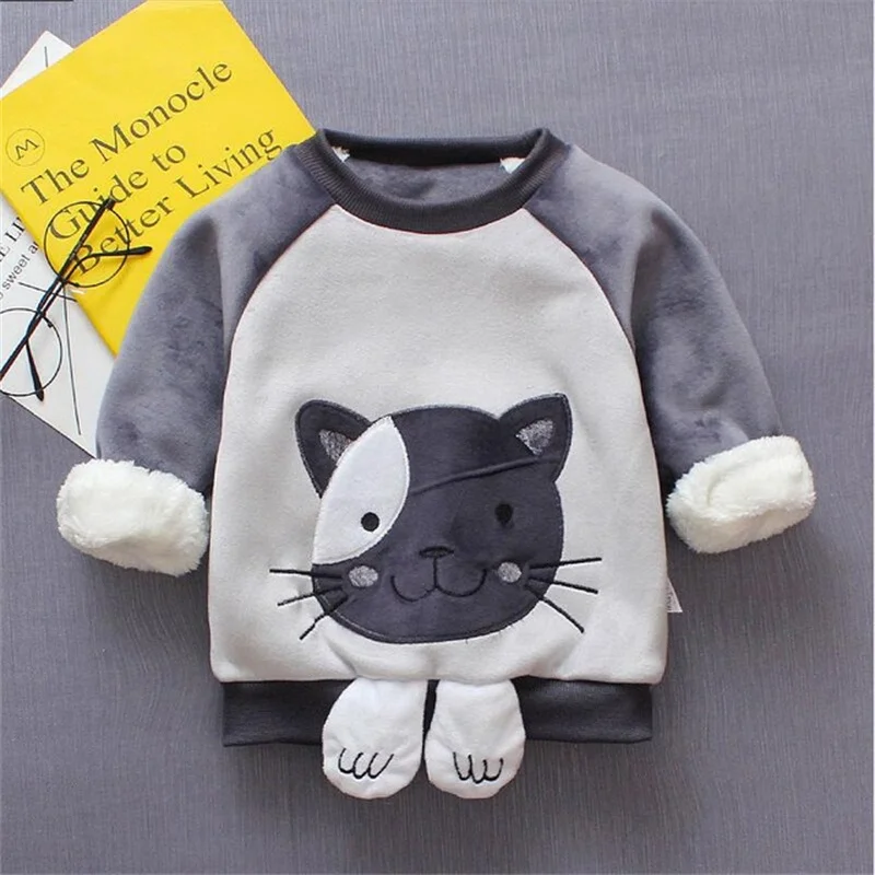 CUTEMOON Baby Sweaters Girl Boy Autumn Winter Warm Cartoon Fashion Thick Casual Velvet Costume Kids Christmas Clothes |