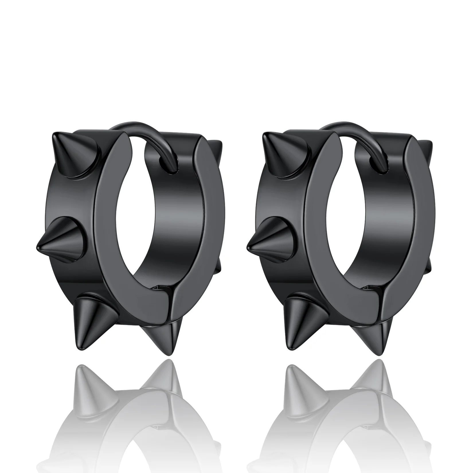 Мужская искусственная кожа Панк Готический Байкер в стиле хип-хоп черная 316L