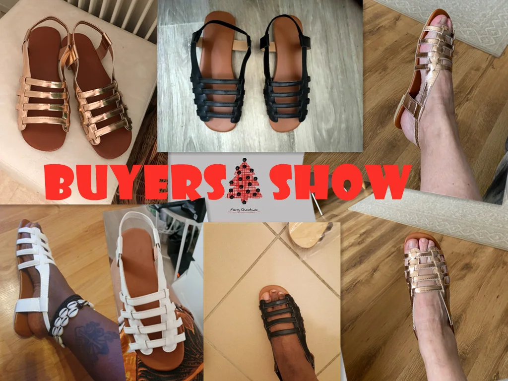 

Flat Sandals Ladies Summer Outdoor Fashion Leather Flat Shoes Around Nose Elegant Slipper Adjustable Gesp Belt Random Sandals