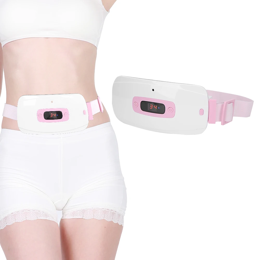 

3 Gears Vibration Massage Electric Heating Belt Uterus Menstrual Stomachache Pain Waist Warm Palace Smart Hot Compress Belt USB