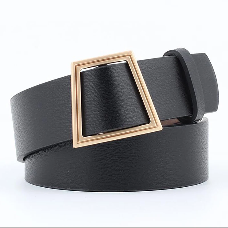 

New Fashion Black Red White Camel All Leather Corset Female Waist Belt Gold Buckle Belts For Women Clothing Accessories