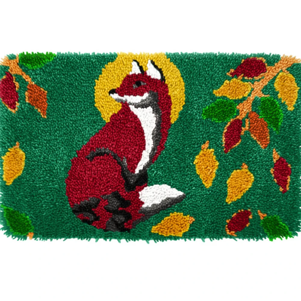 

Latch hook kit Canvas for embroidery Fox Carpet embroidery kits with Pre-Printed Pattern Foamiran for needlework Tapestry
