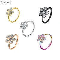 guemcal 1pc stainless steel flower cartilage hoop earring nose piercing hoop tragus piercing earrring daith jewelry