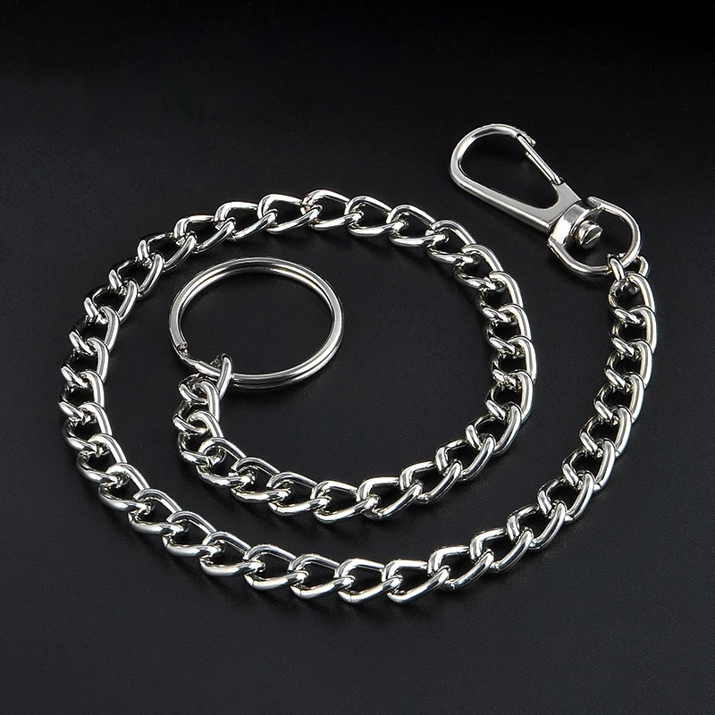 

2020 High Quality 23cm Long Metal Keyring Keychain Chain Hipster Pant Jean Key Wallet Belt Ring Clip Men's HipHop Jewelry
