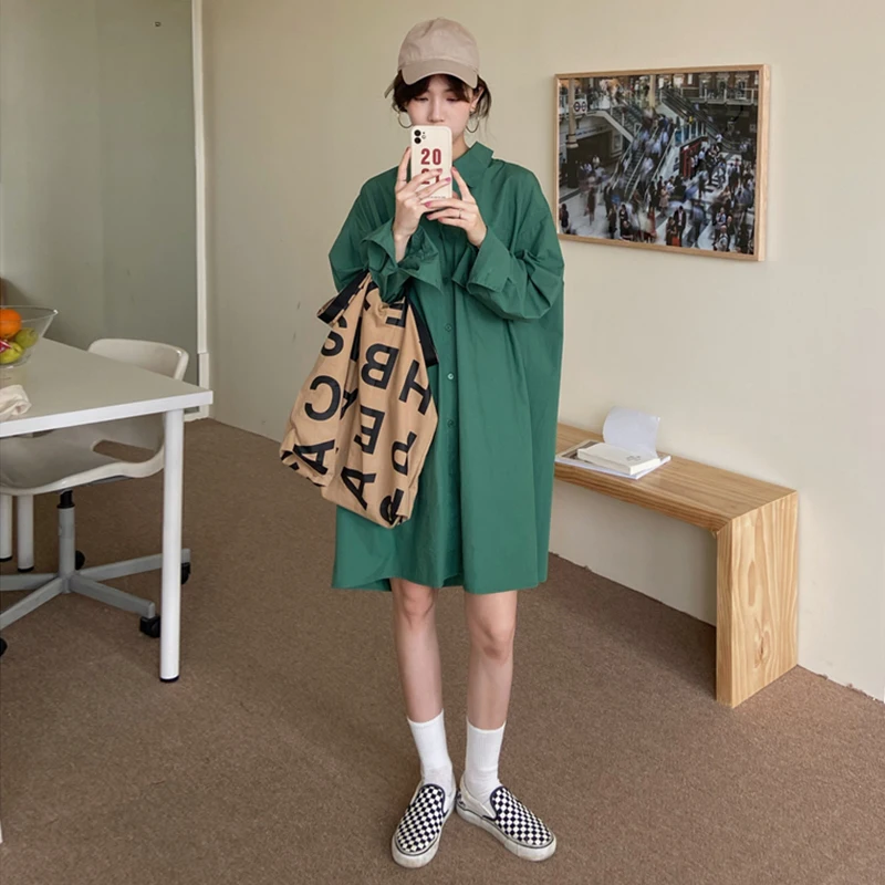 Весна 2021 Новинка корейский бойфренд свободное женское маленькое онлайн платье