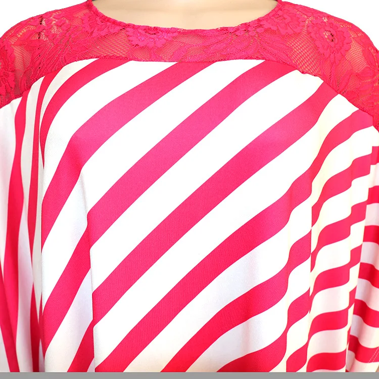 

African Design Print Striped Dashiki Dress Loose Short Sleeve Summer Muslim Bazin Maxi Robe Gowns Broder Riche Sexy Loose