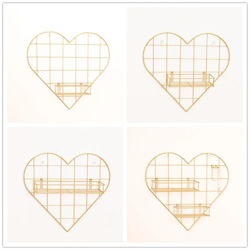 INS DIY Grid Decoration Photo Wall Iron Mesh Hanging Collage Frame Postcard Pictures Display Storage Rack Decor | Дом и сад