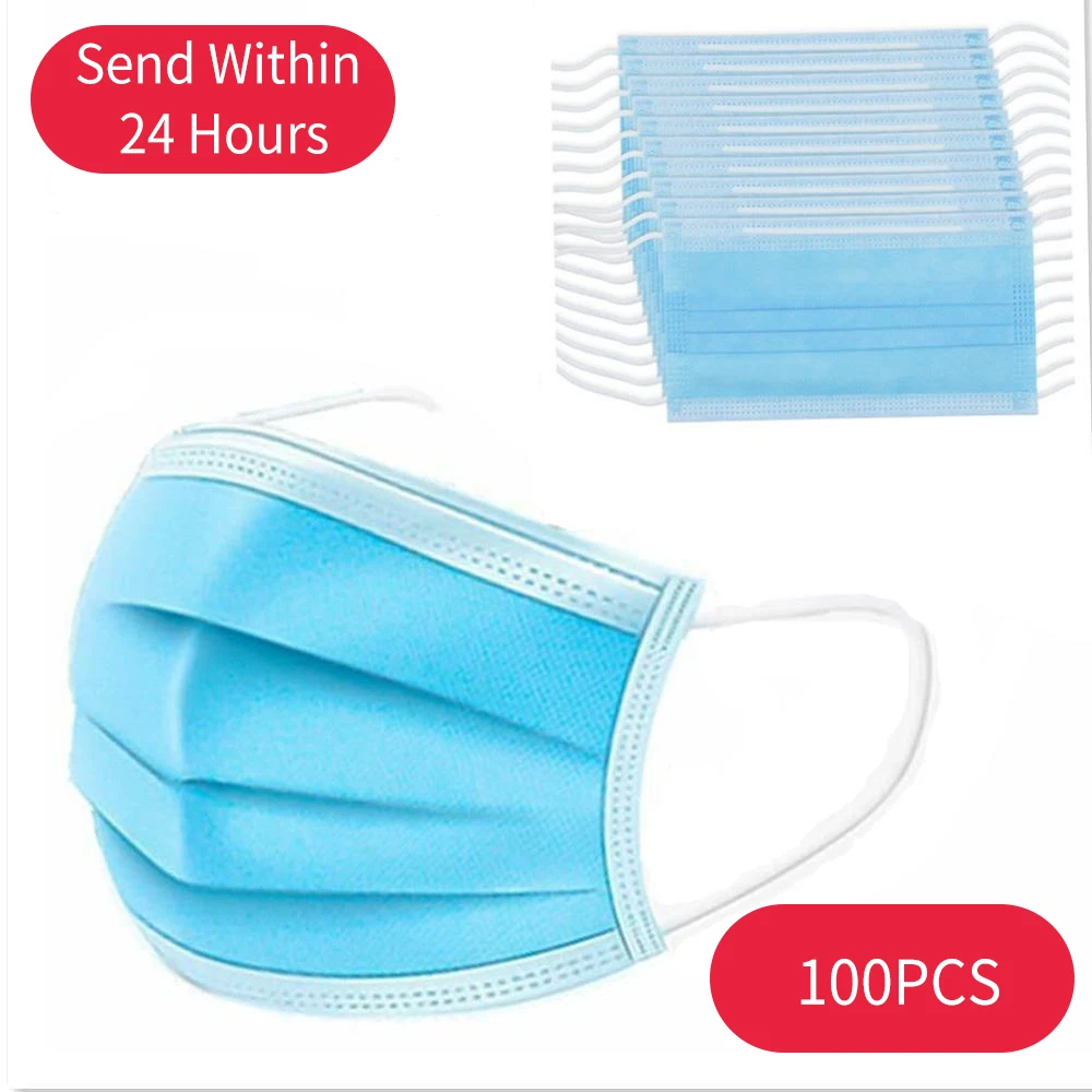 Одноразовая Маска пылезащитные маски 1 коробка с дышащими синими масками На Рот