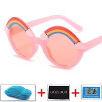 childrens jelly color rainbow sunglasses cute round frame ocean sheet kids sunglasses fashion baby cute glasses uv400 gozlugu