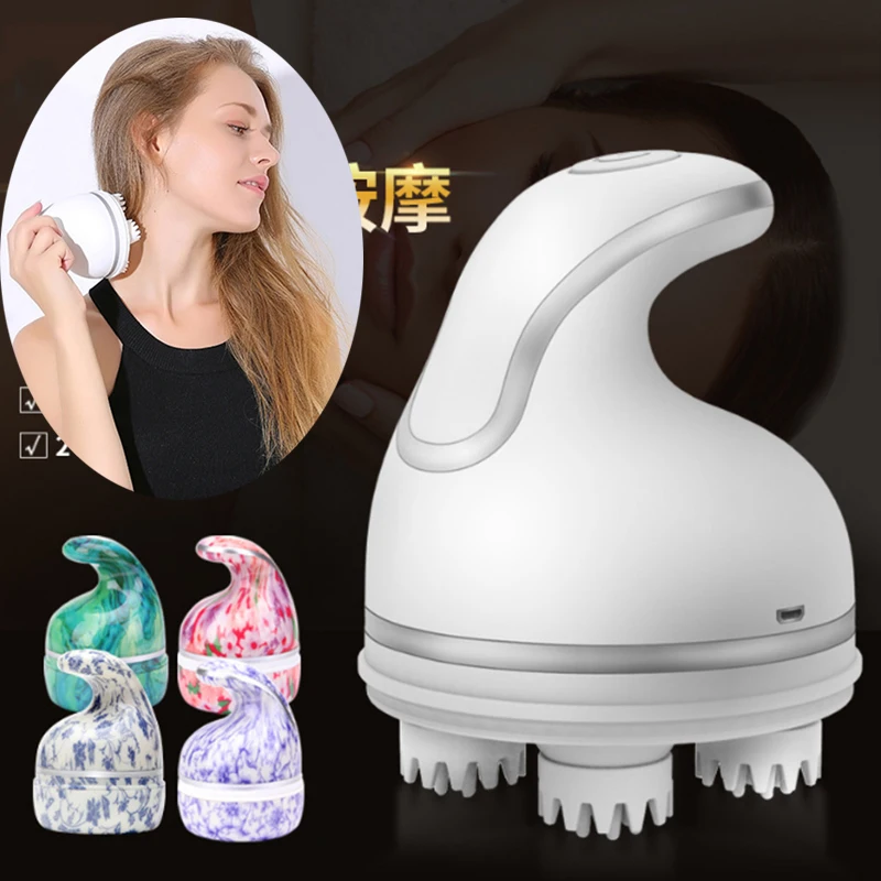 Водонепроницаемый Электрический массажер для головы беспроводной кожи