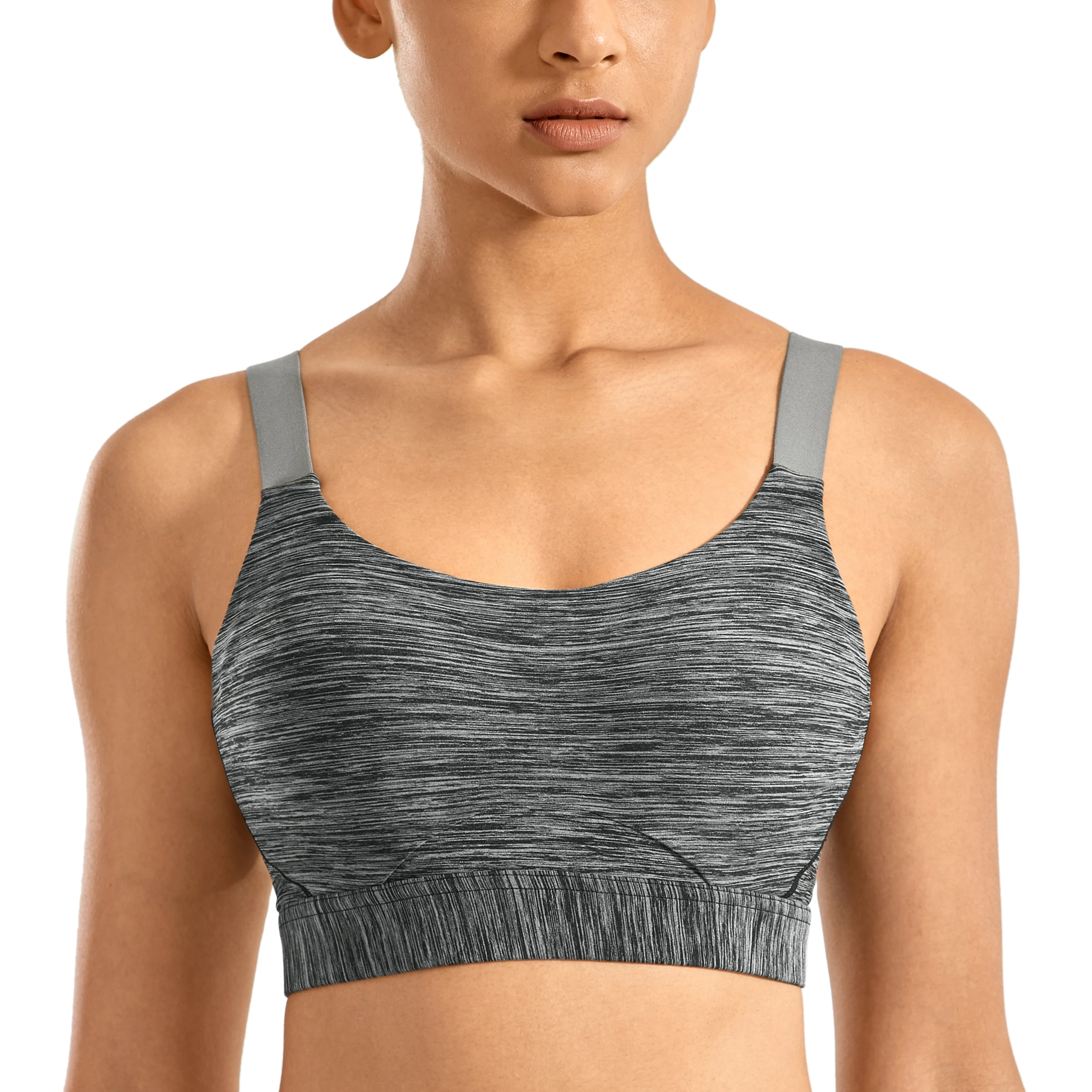 Женский спортивный бюстгальтер с мягкими чашечками полноразмерный на косточках