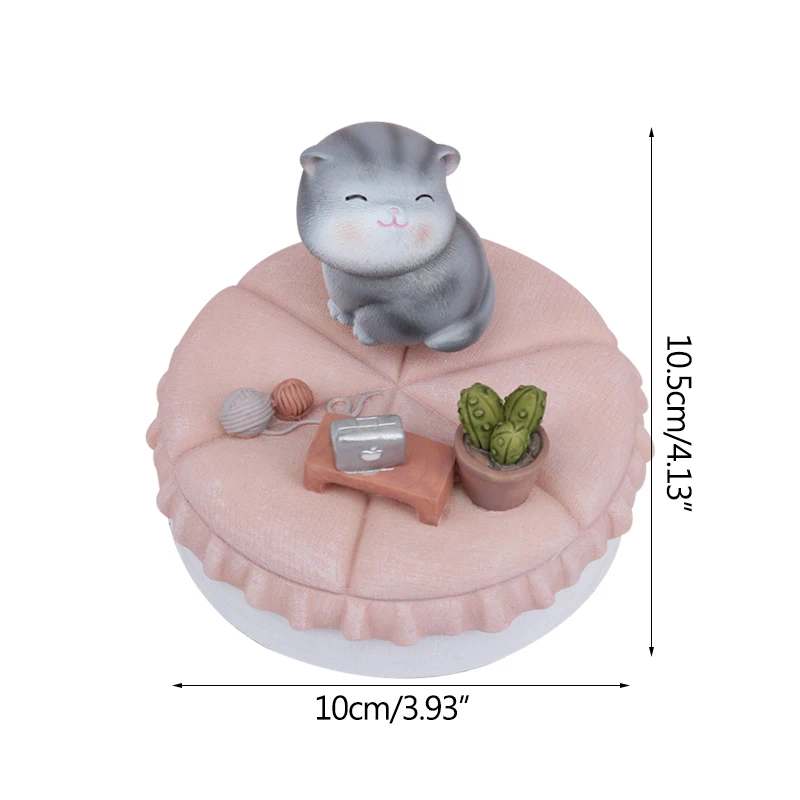 Нордический мультфильм кошка музыкальная шкатулка фигурка Смола украшения дома