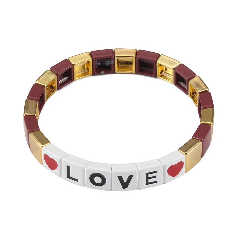 Браслет с надписью LOVE Initial для пар браслет буквами алфавита и тилой шармами