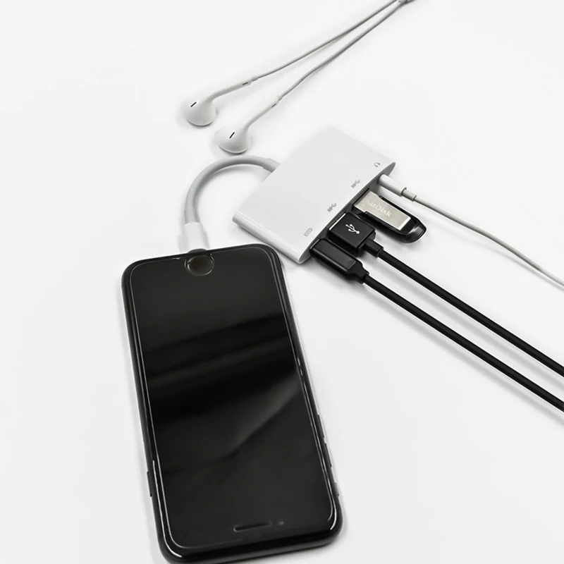 

USB3.0 to IOS14 OTG Adapter for iPhone 12 11Pro 11 XS iPad to 3.5mm Audio Jack MIDI Piano Keyboard Camera Adapter Converter