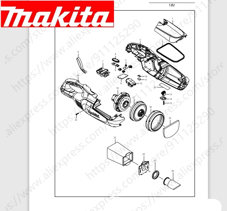 

Maktia for DCL182F Rotor switch stator handle housing bearing Spindle gear (Consult customer service)