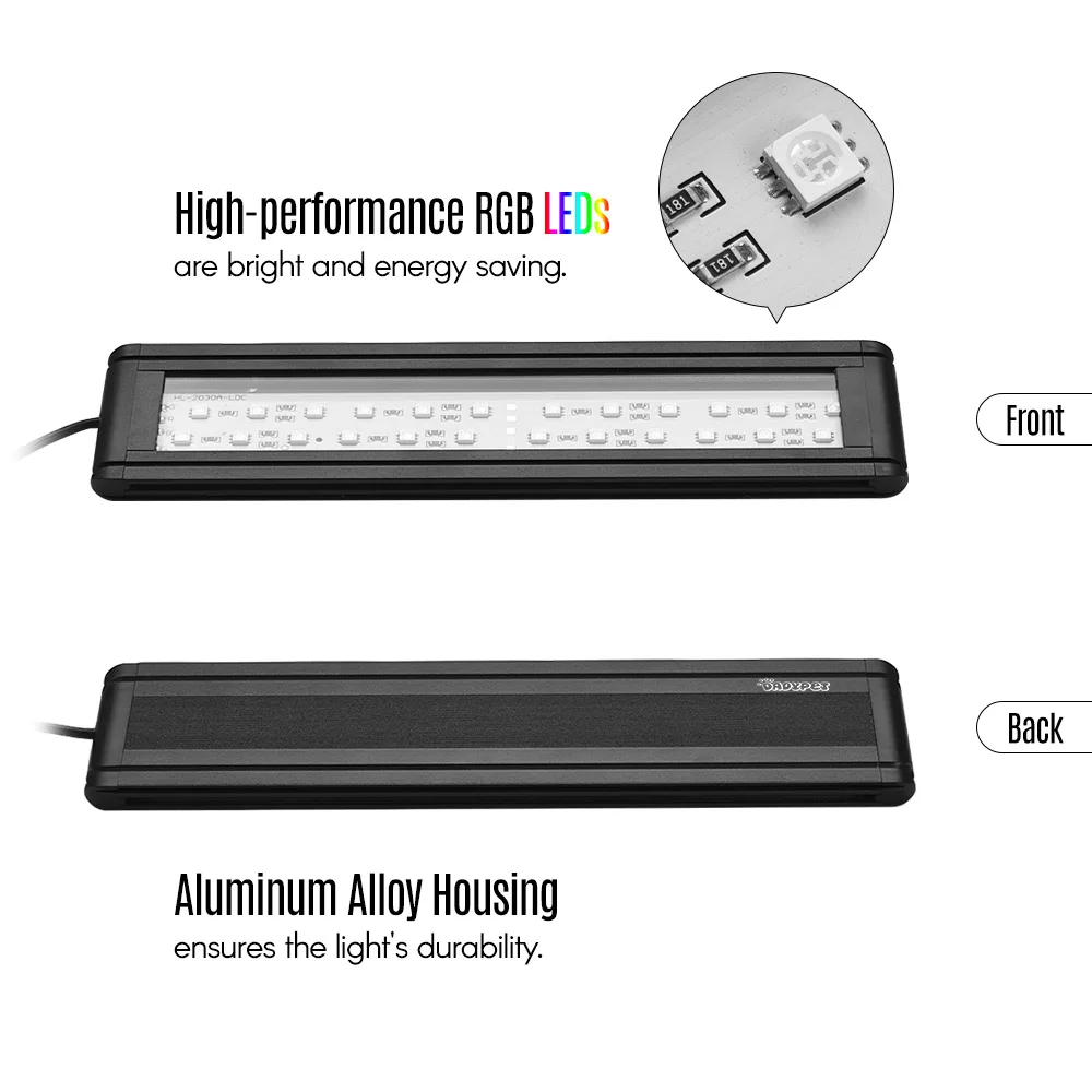 HL 3060C аквариумный аквариум светильник RGB светодиодный с выдвижными кронштейнами
