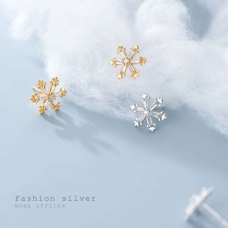 

La Monada 925 Sterling Silver Earrings Stud Women Beautiful Snowflake Stud Earrings For Women Silver 925 Fine Jewelry Minimalist