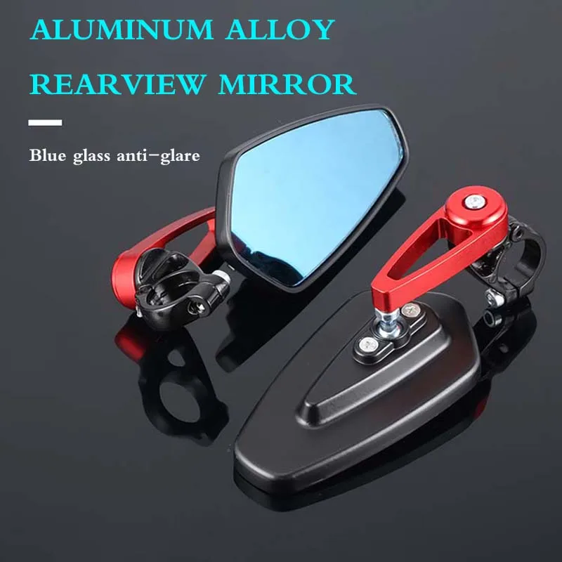 

2pcs 7/8" 22mm Motorcycle Mirrors Bar End Blue Glass Rear View Motor Handlebar End Mirror Cafe Racer Motorcycle Mirrors