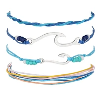 bohemian fishhook wave bracelet ornament european and american holiday style hand woven bracelet female