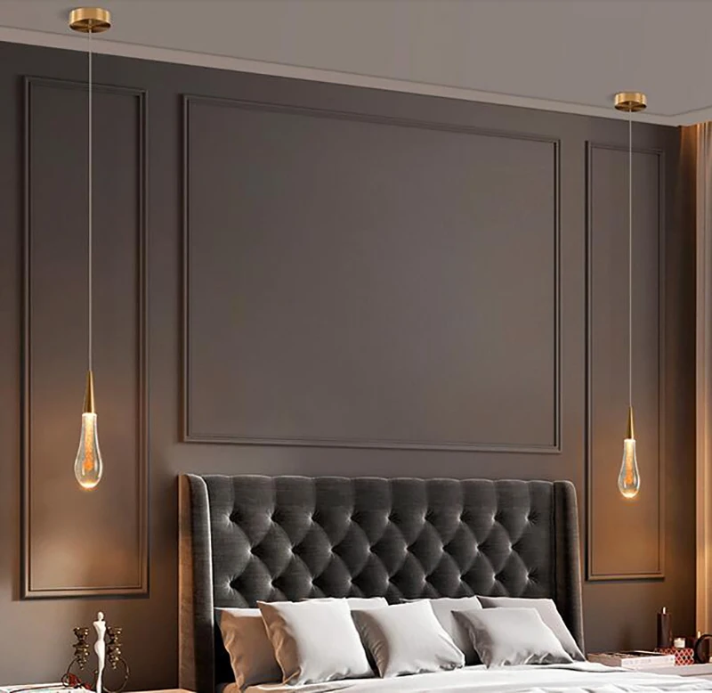 Креативный подвесной светильник в форме капли воды роскошные стеклянные