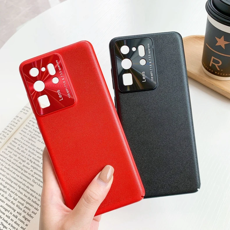 

Camera Lens Protection Case For Samsung Galaxy S20 Ultra Case Luxury PC Leather texture Case For Samsung S20 Plus Case Couqe S20