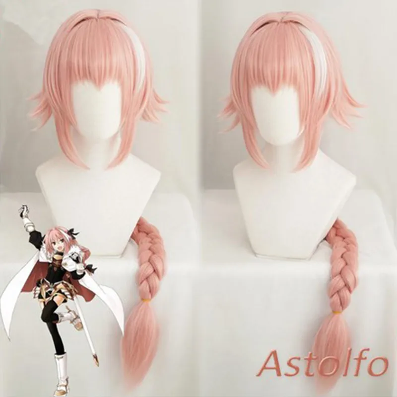 

Парик для косплея аниме Astolfo, жаропрочные синтетические волосы розового цвета для косплея