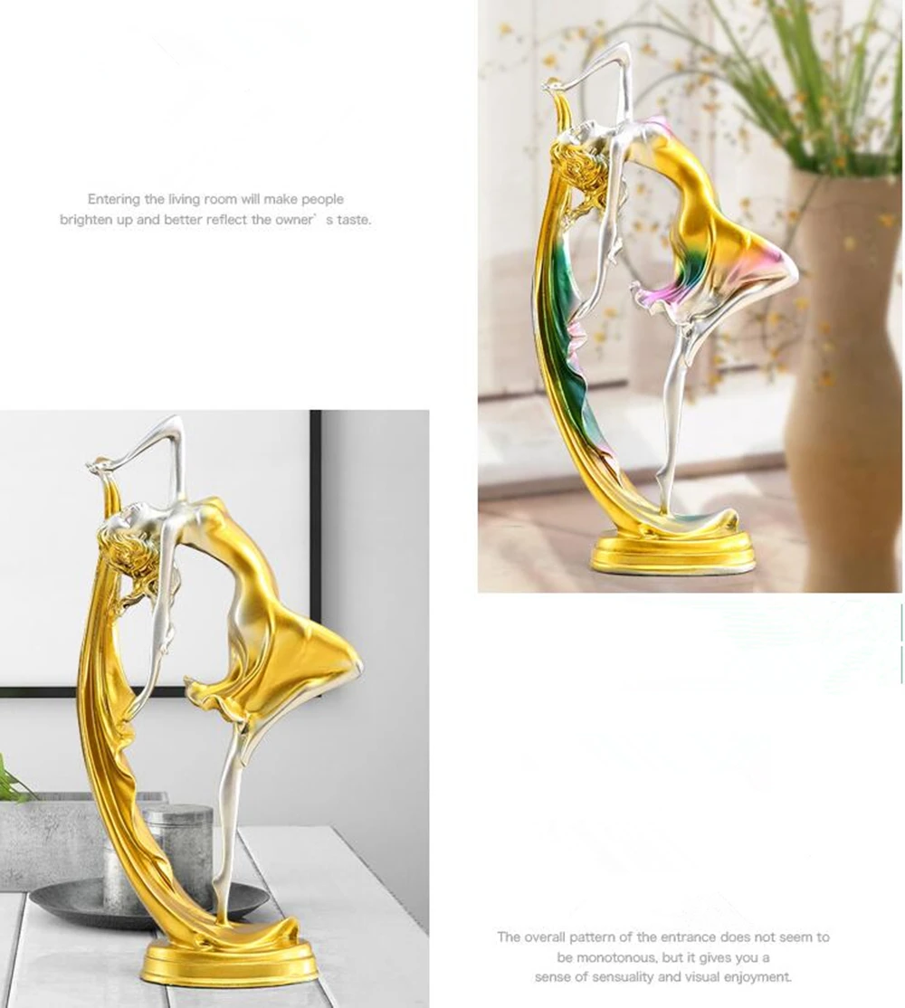 Фигурка танцующей девочки Статуэтка из смолы статуэтка балерины настольное