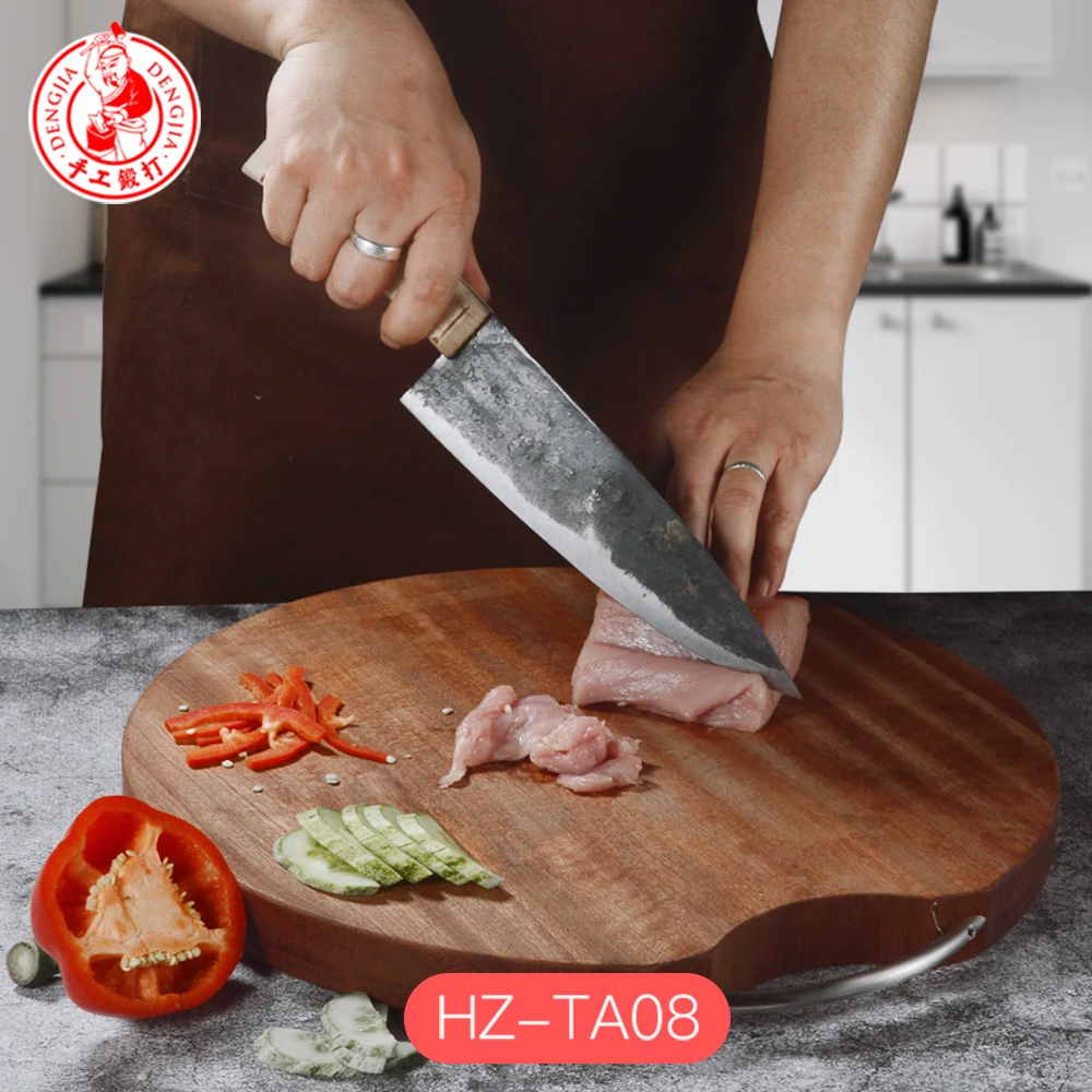Многофункциональный кухонный нож DENGJIA ручной ковки из углеродистой стали для