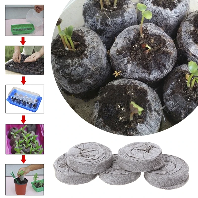 

30mm 5/20pcs Jiffy Peat Pellets Seedling Soil Block Maker Starting Plugs Seeds Starter Professional For Garden