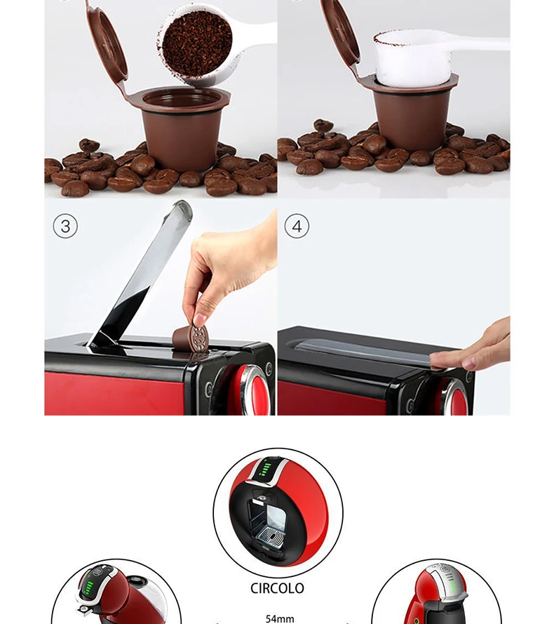 Coffee filter Refillable capsule filter cup Reusable coffee bag Barista's tools Espresso tool Compatible with nestle Dolce Gusto