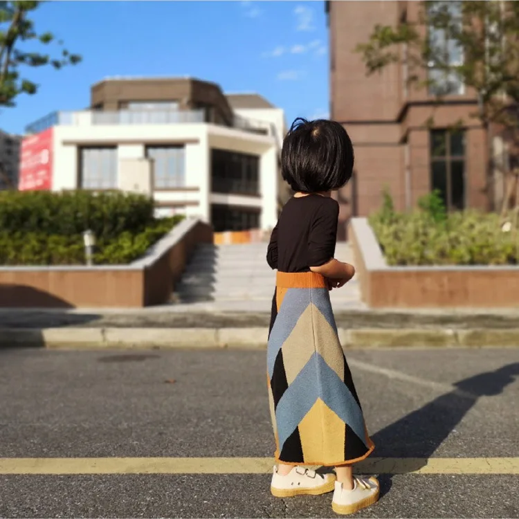 Детская юбка для девочек От 2 до 10 лет длинная трикотажная трапециевидной формы с