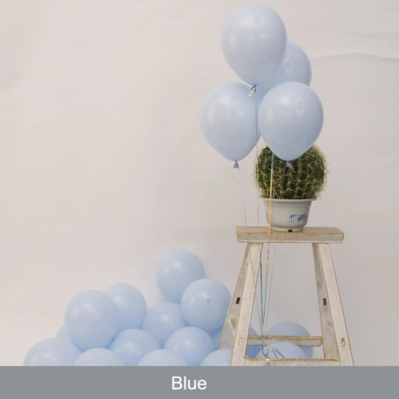 Blue Macaroon 50~ 100 шт./пакет 10in латексных воздушных шаров с 33 Цвета надувные свадебные украшения воздушный шар с надписью "Happy Birthday" Вечерние материалы воздушных шаров - Цвет: Blue Macaroon