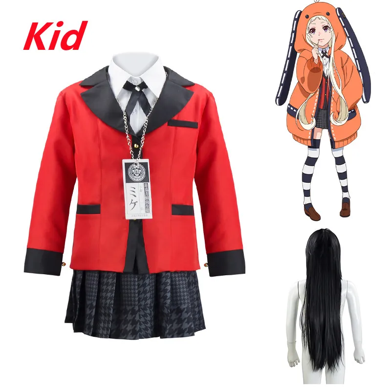 

Carnival Kakegurui Jabami Yumeko Yomoduki Runa Cosplay Costume For Women Coat Wig Shoes Halloween Costume For Kid Carnival