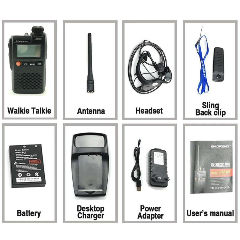 Baofeng UV-3R Мини Портативная рация 2 Вт 3,7 в портативное радио UHF VHF Двухдиапазонный КВ трансивер сканер радио Amador ручной Woki Toki - Цвет: 1 piece